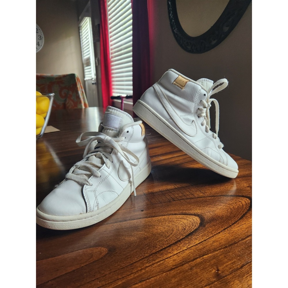 Nike Court Royale 2 Mid Triple White - Women's 6.5 White Leather shoes - Picture 5 of 13